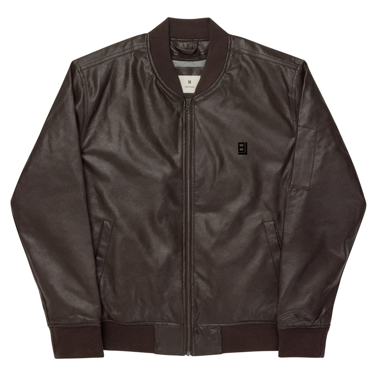 Faux Leather Bomber Jacket - Threadfast Apparel 395J