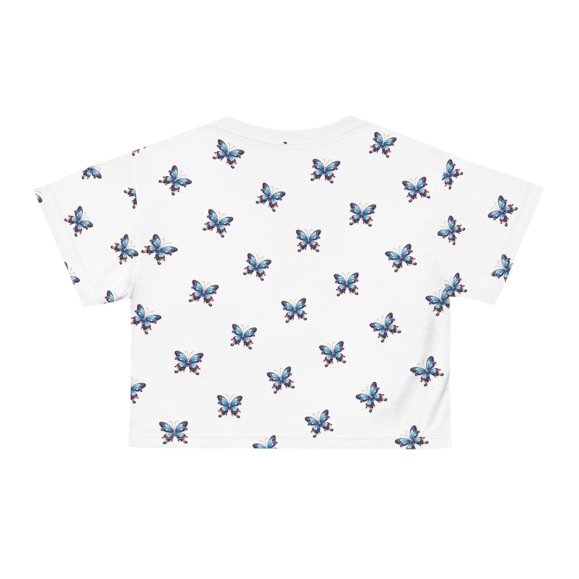Butterfly Blu Crop Tee - Cute and Trendy
