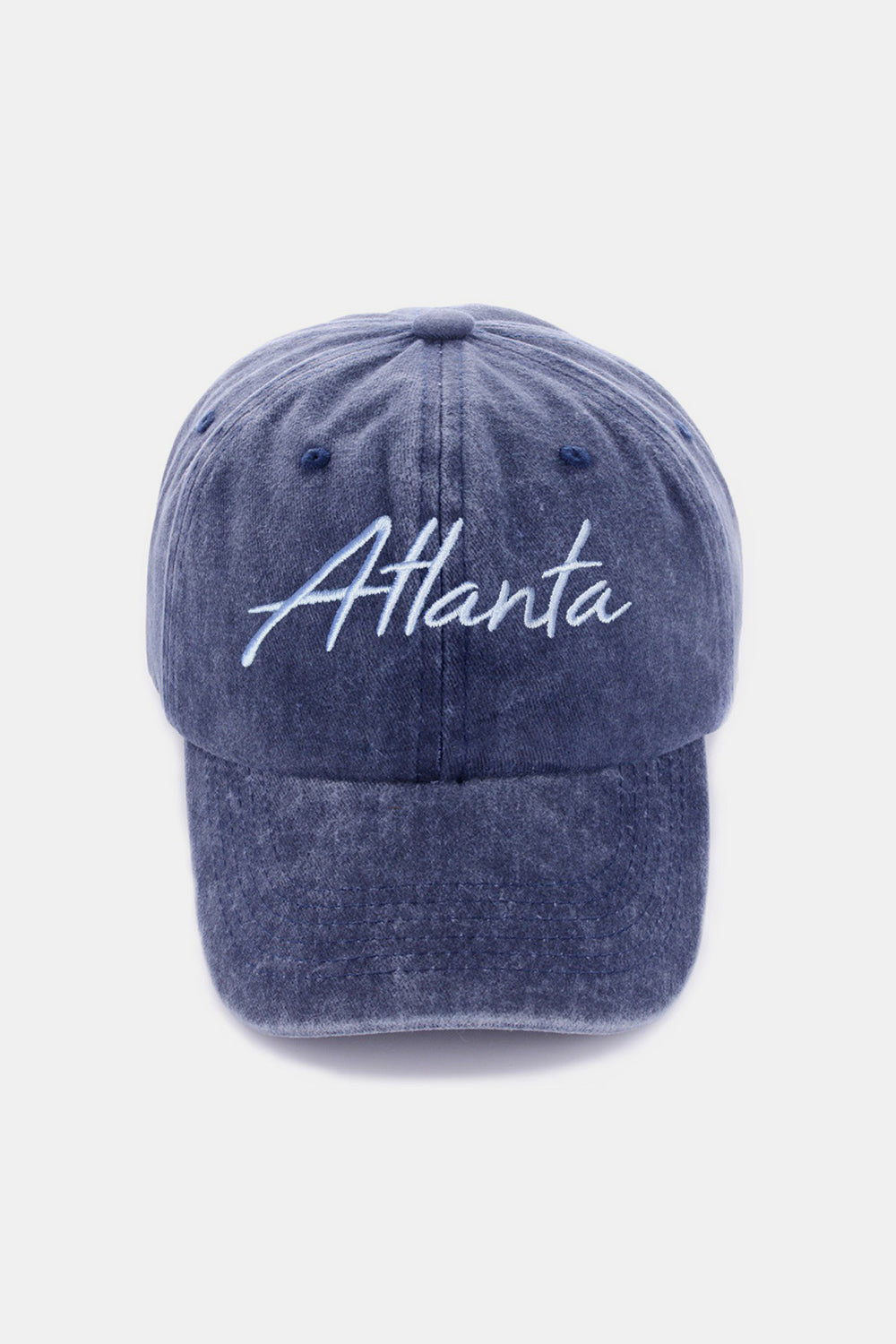 Washed Atlanta Embroidered Baseball Cap