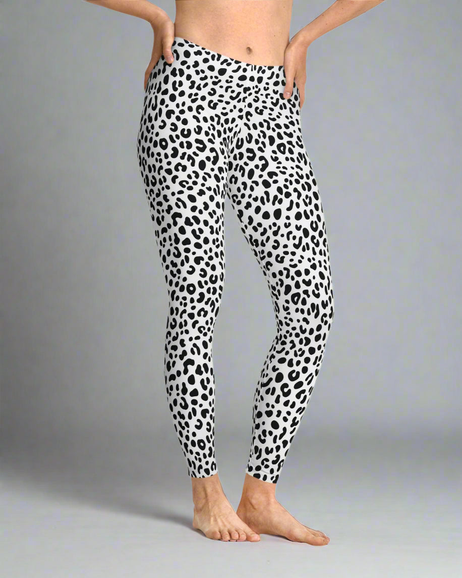 Snowy Leopard Animal Print Leggings | LIKI BRAND