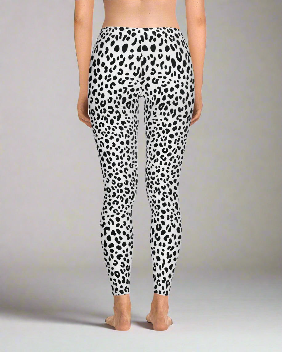 Snowy Leopard Animal Print Leggings | LIKI BRAND
