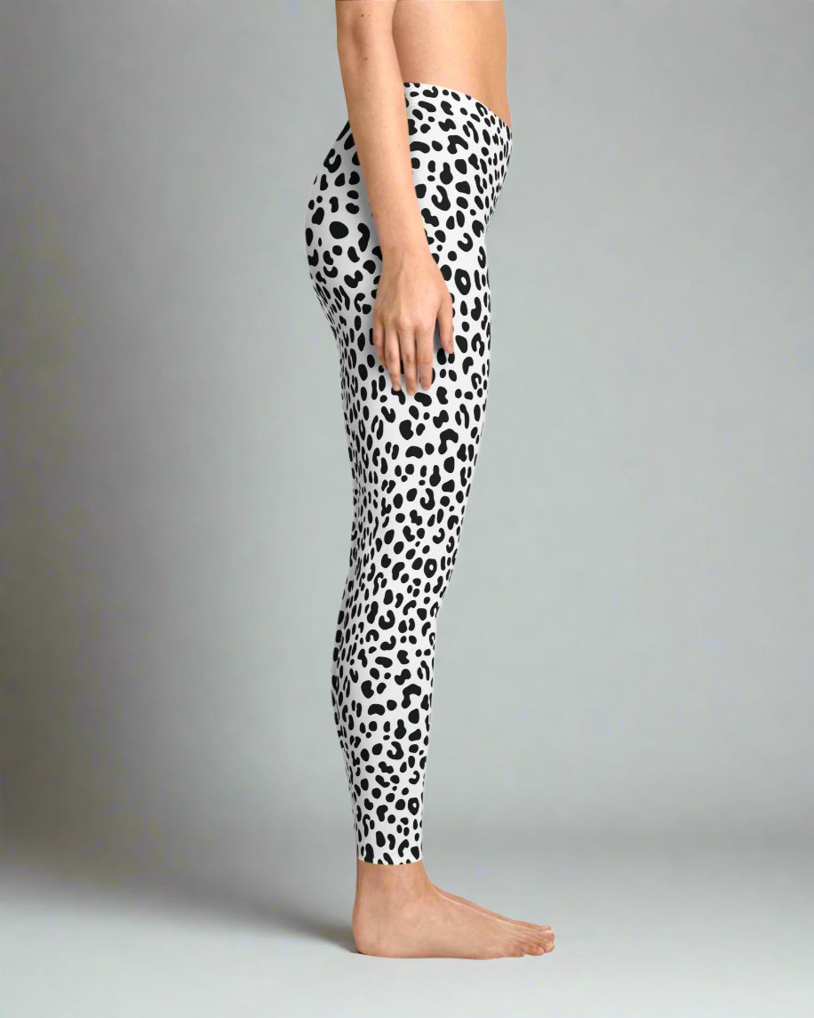 Snowy Leopard Animal Print Leggings | LIKI BRAND